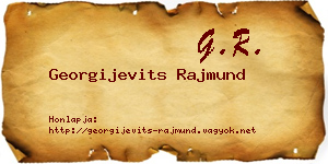 Georgijevits Rajmund névjegykártya